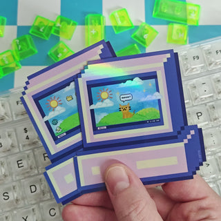 Kawaii Pixel Art Computer Sticker