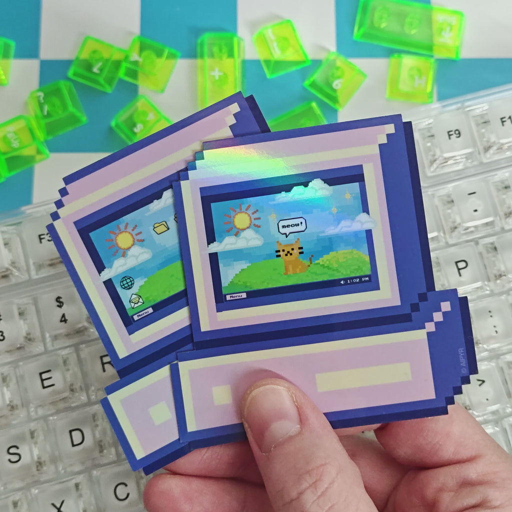 Kawaii Pixel Art Computer Sticker