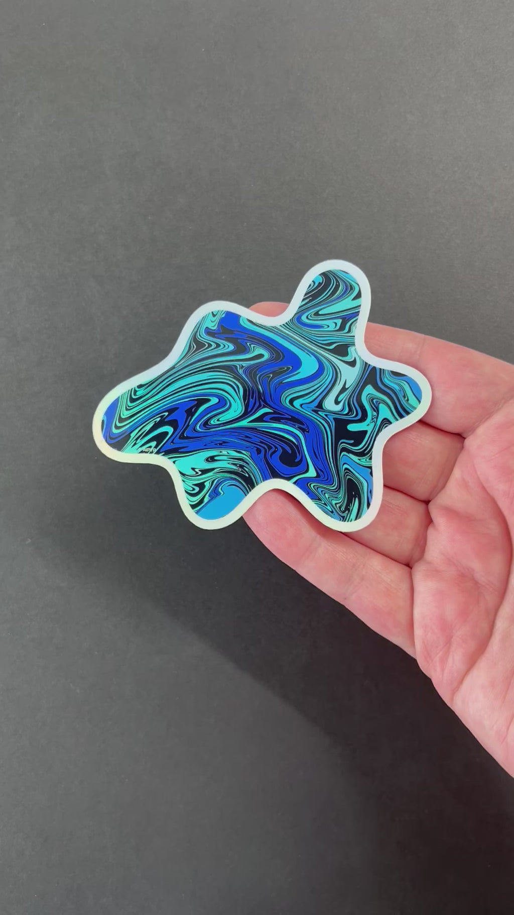 Video of the Azure Flow Holographic Sticker by AIPYR. 