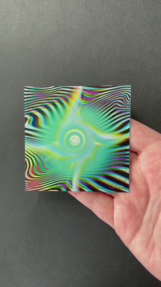 Video of the Hypnotic Void Holographic Sticker by AIPYR.