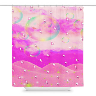 Pink Webcore Dreams Shower Curtain