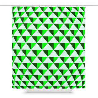 Green Geometric Shower Curtain
